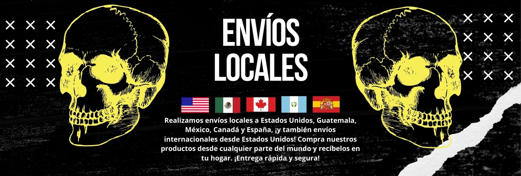 Realizamos envíos locales a Estados Unidos, Guatemala, México, Canadá y España, ¡y también envíos internacionales desde Estados Unidos! Compra nuestros productos desde cualquier parte del mundo y recíbelos en tu hogar. ¡Entrega rápida y segura!