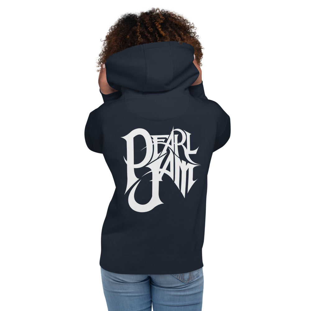 Hoodie Pearl Jam Rock band - Modelo femenina espalda
