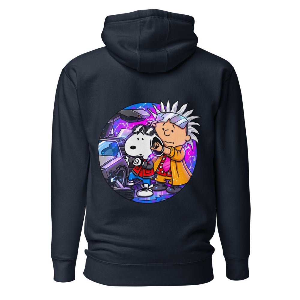 Hoodie Snoopy Marty Charlie Brown Doc DeLorean - Espalda