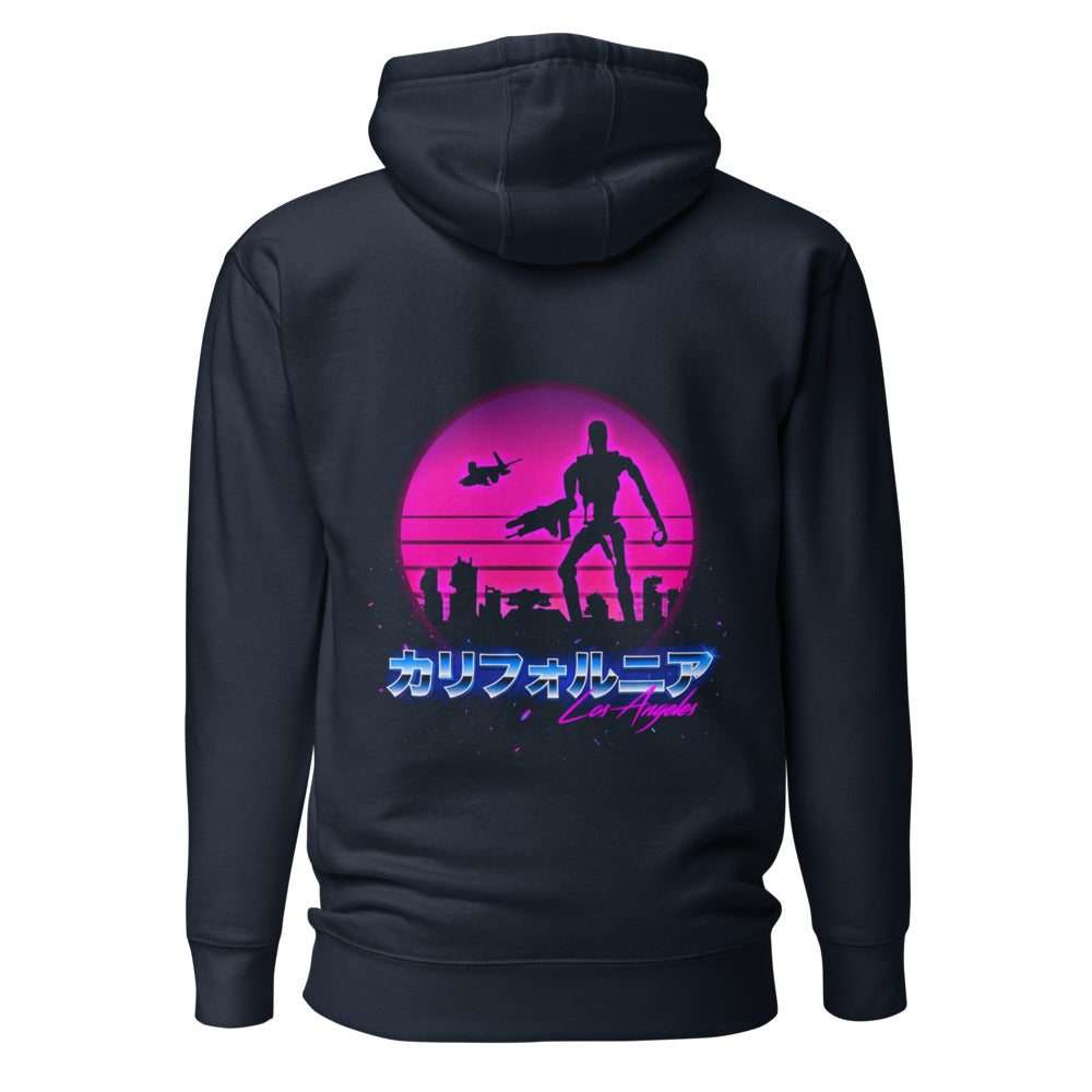 Hoodie Terminator Los Angeles Synthwave Endoskeleton - Espalda