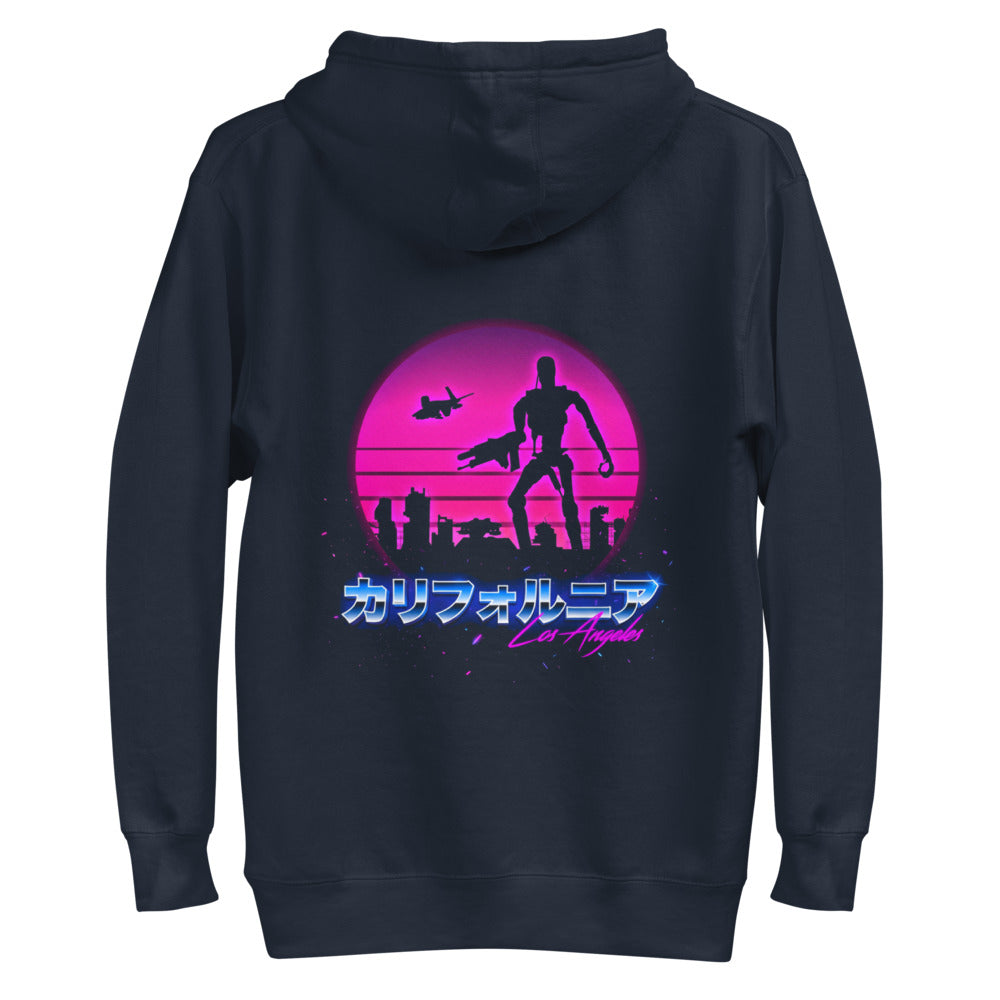 Hoodie Terminator Los Angeles Synthwave Endoskeleton - Plano