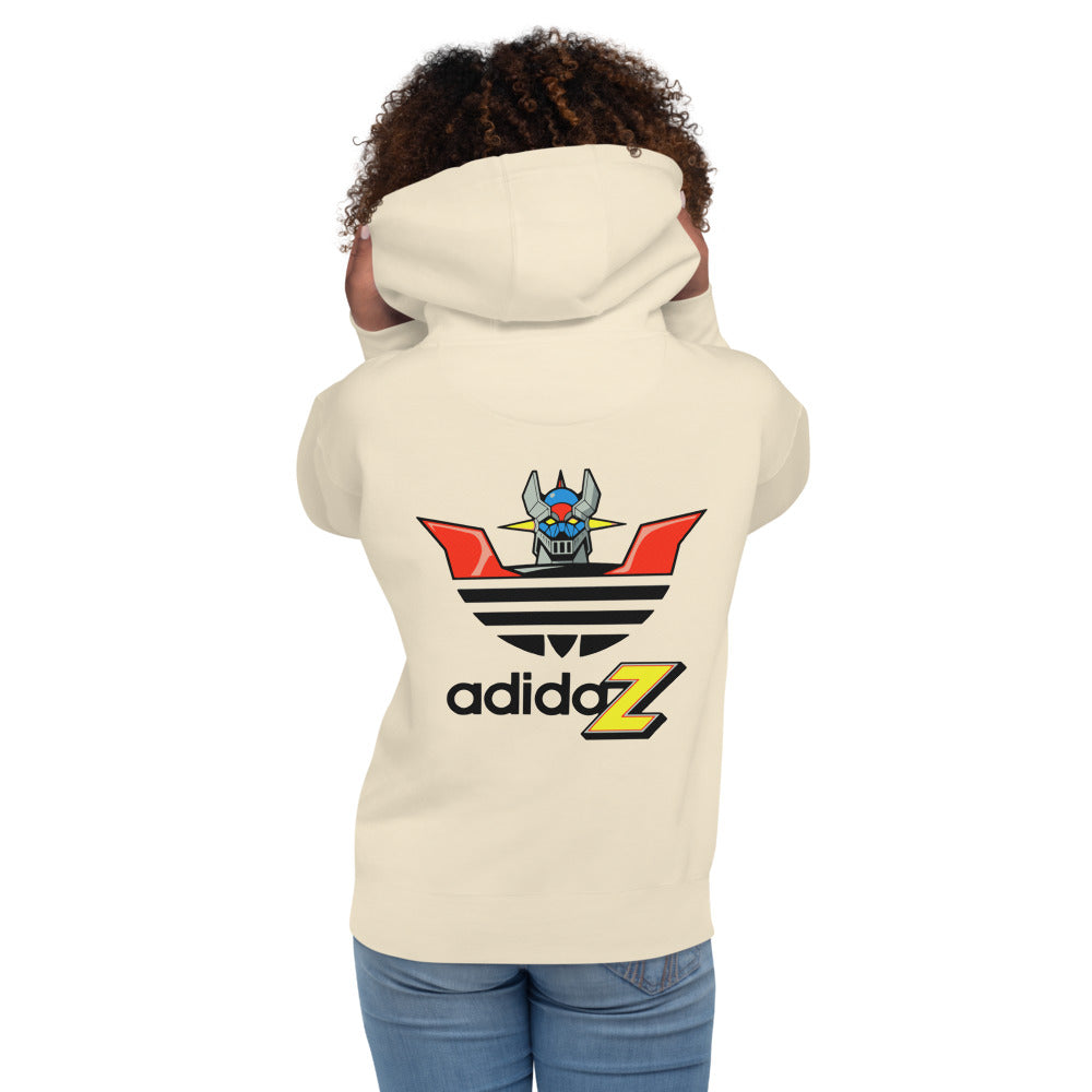Hoodie Adidas Mazinger Z Parody - Modelo femenina espalda