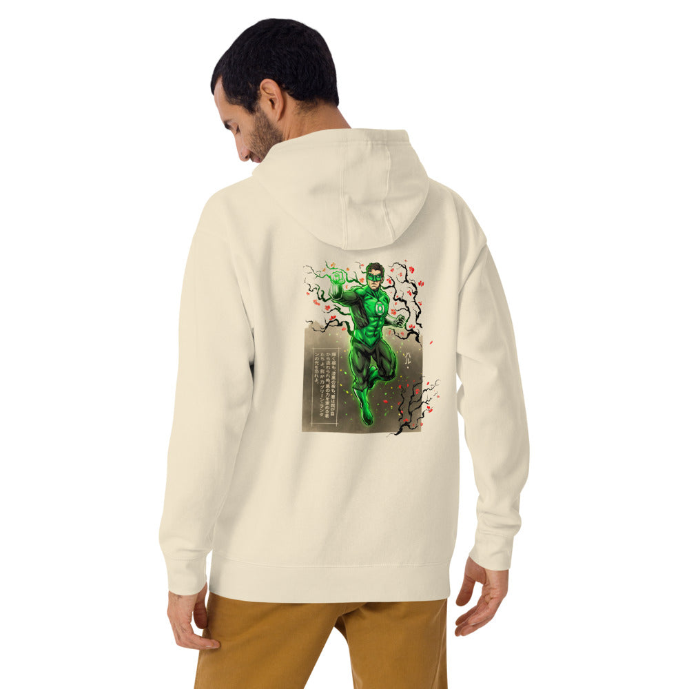 Hoodie Green Lantern Hal Jordan Sakura - Modelo masculino espalda 2