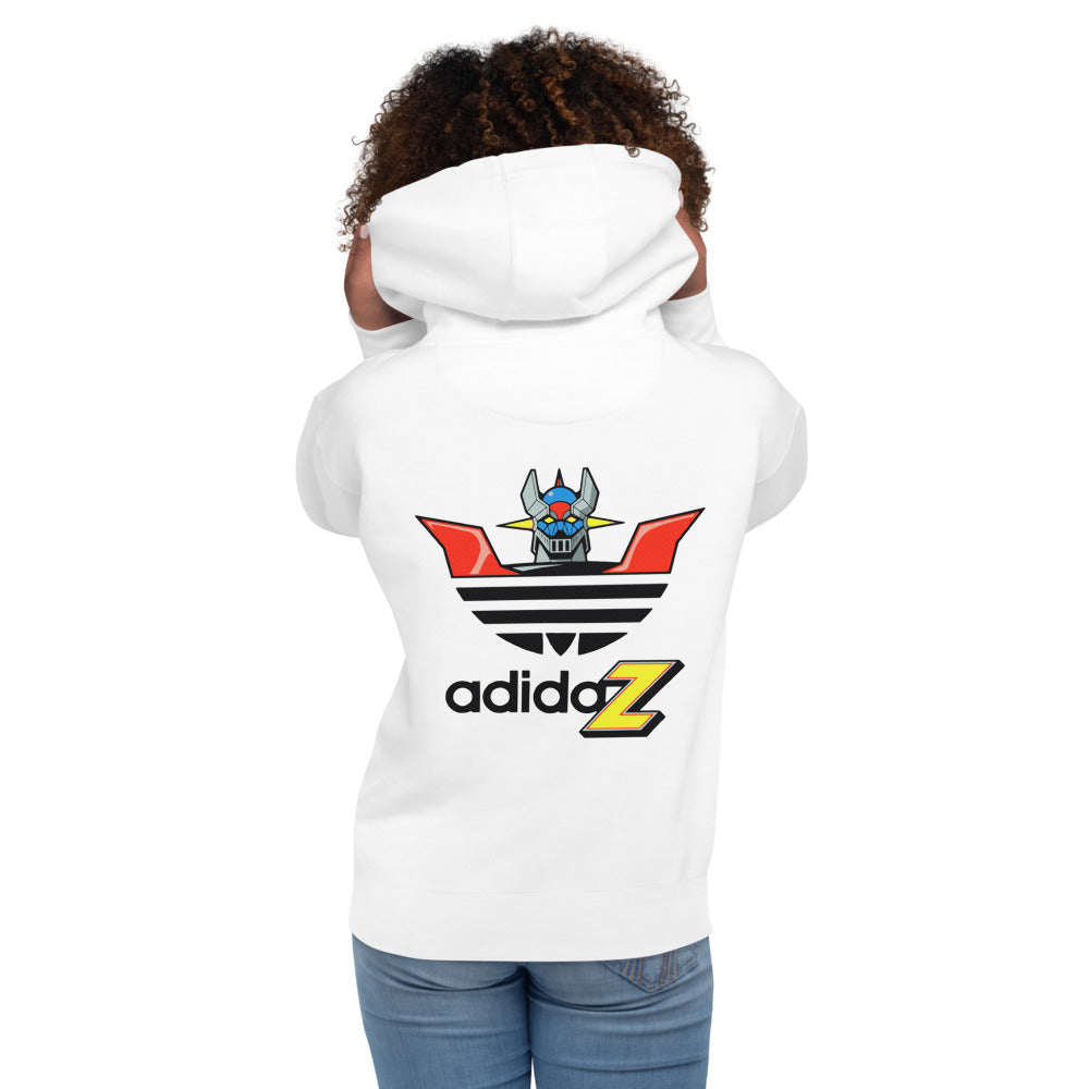 Hoodie Adidas Mazinger Z Parody - Modelo femenina espalda