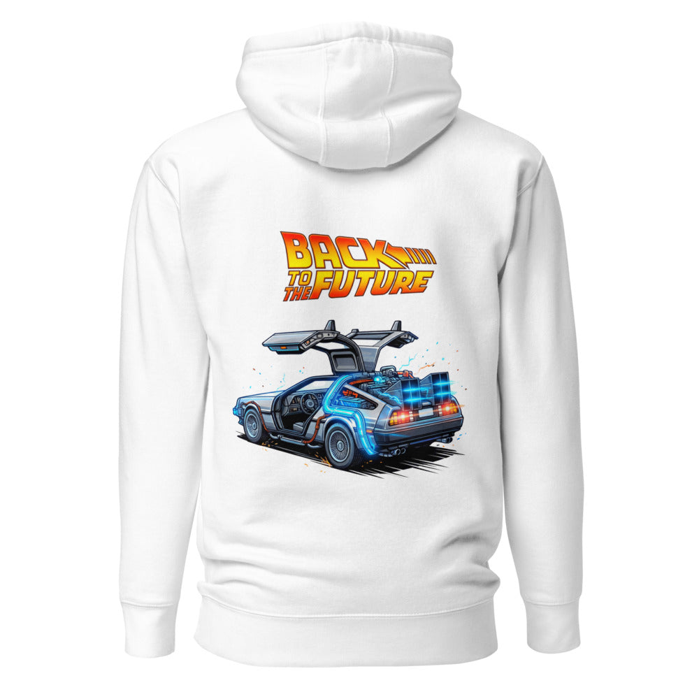 Hoodie Back To The Future DeLorean Blue Glow - Espalda