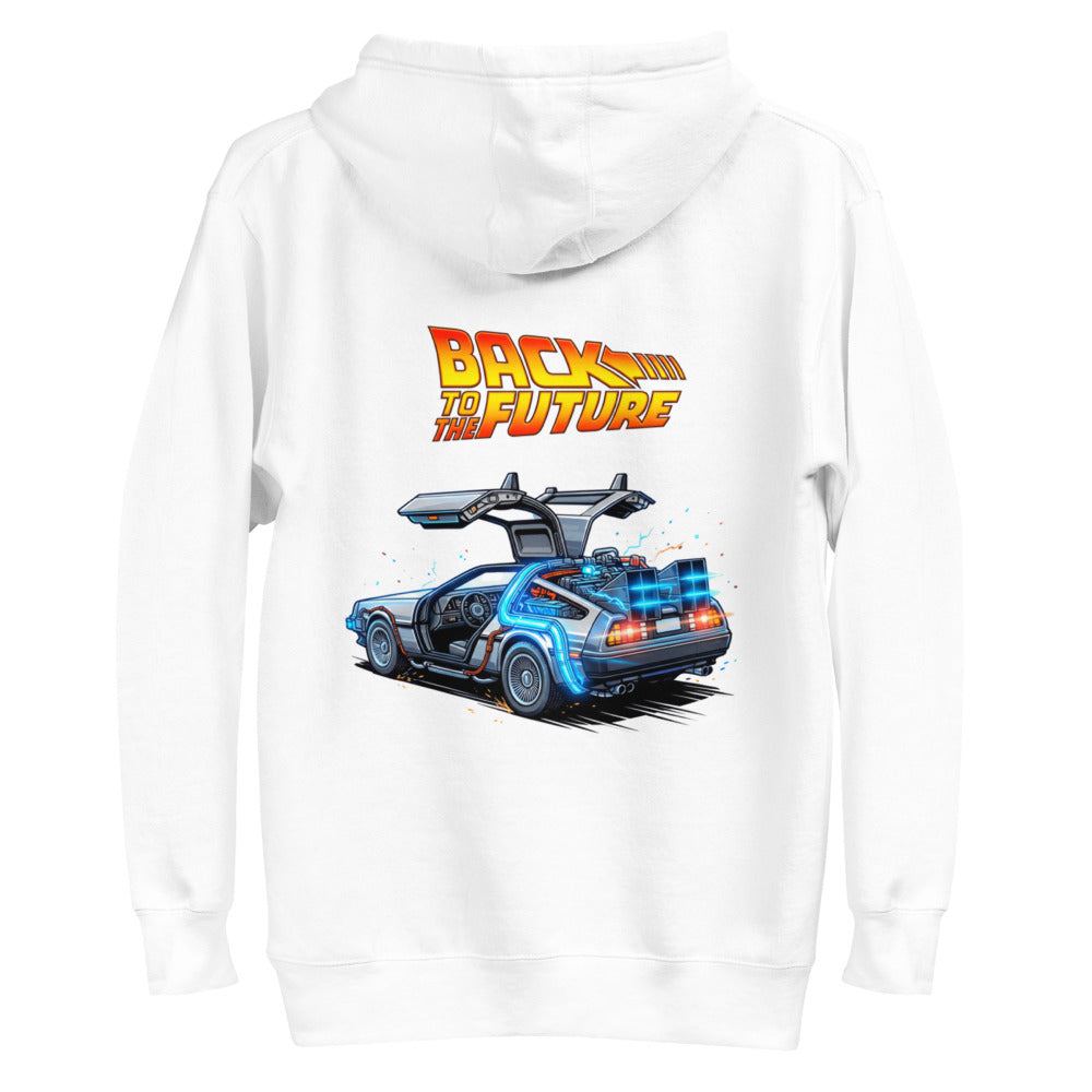 Hoodie Back To The Future DeLorean Blue Glow - Plano