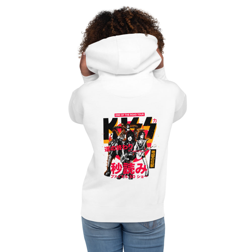 Hoodie KISS End Of The Road Tour Kanji - Modelo femenina espalda