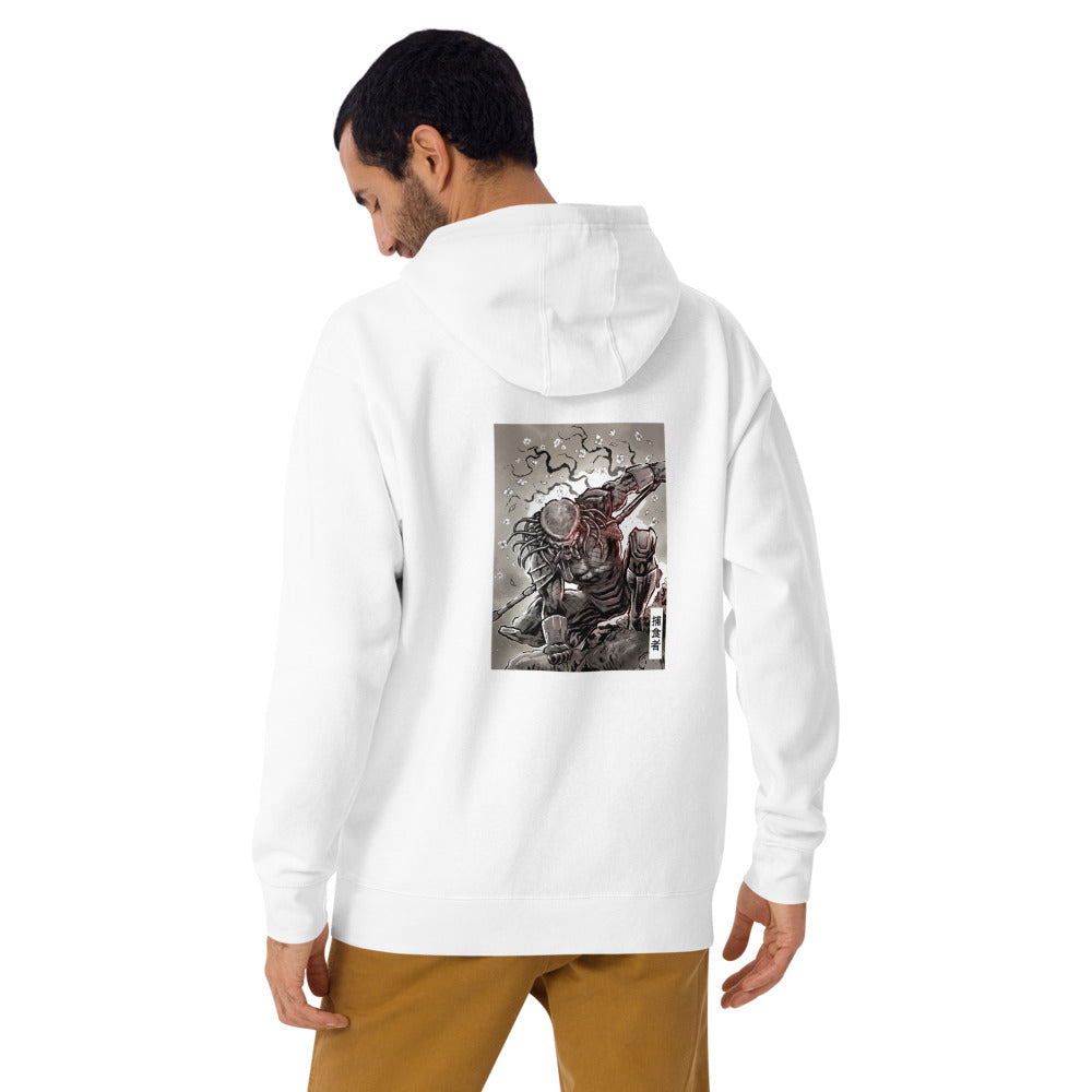 Hoodie Predator Sumi e Ink Hunter - Modelo masculino espalda 2