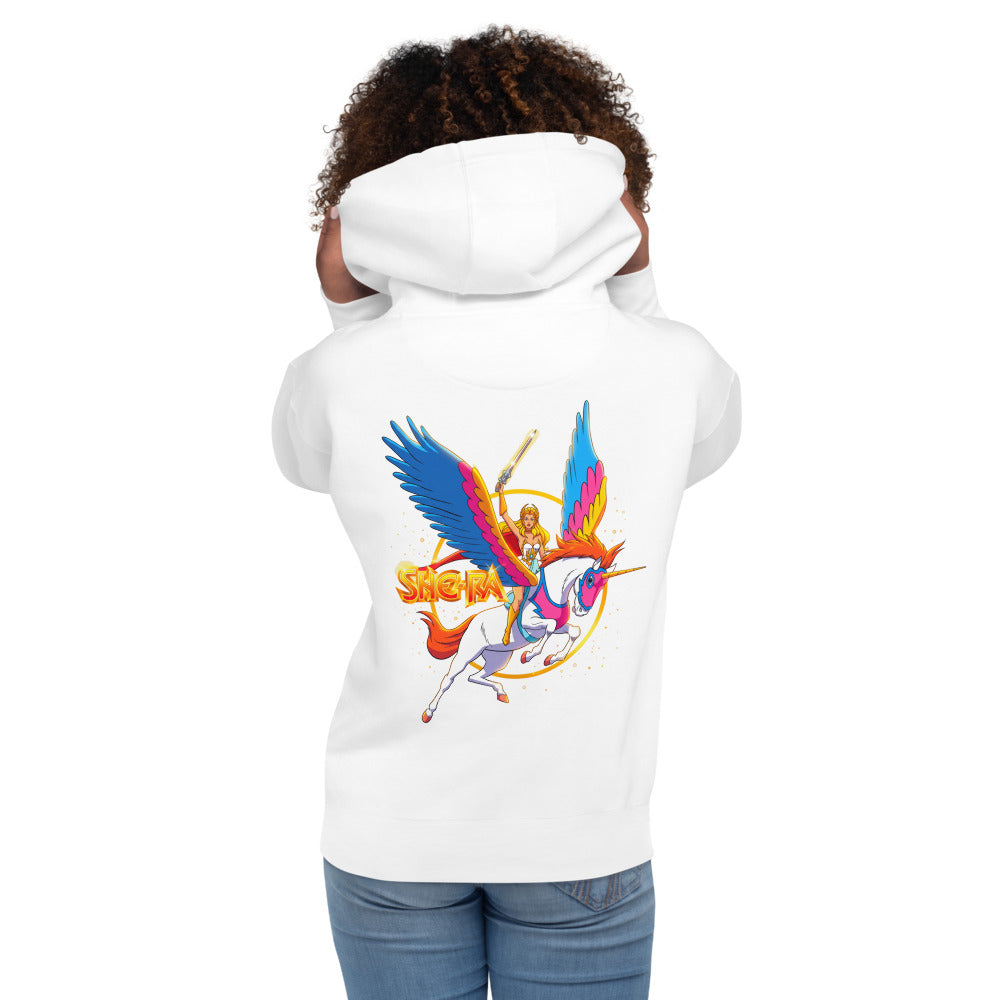 Hoodie She-Ra Swift Wind Rainbow Wings - Modelo femenina espalda