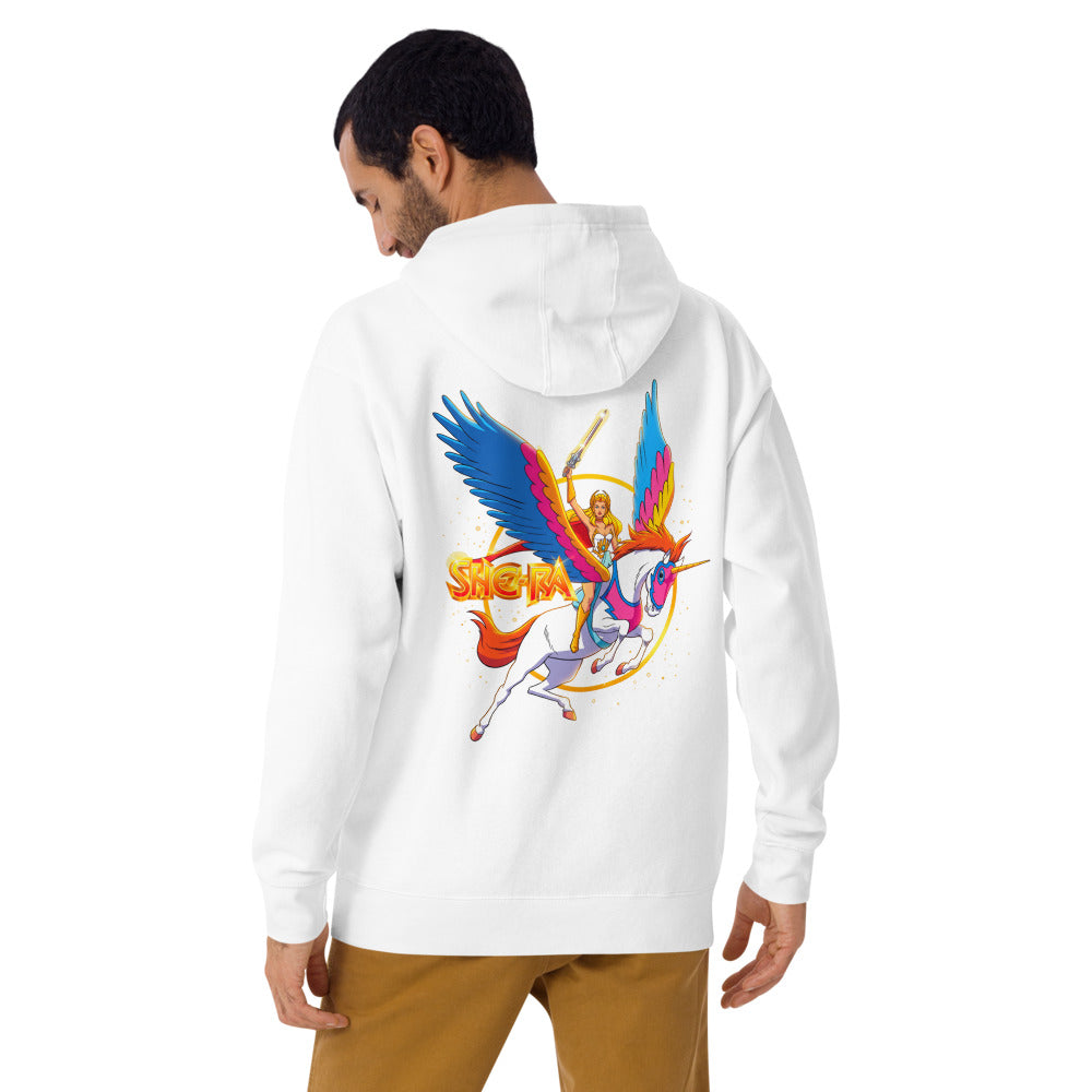 Hoodie She-Ra Swift Wind Rainbow Wings - Modelo masculino espalda 2