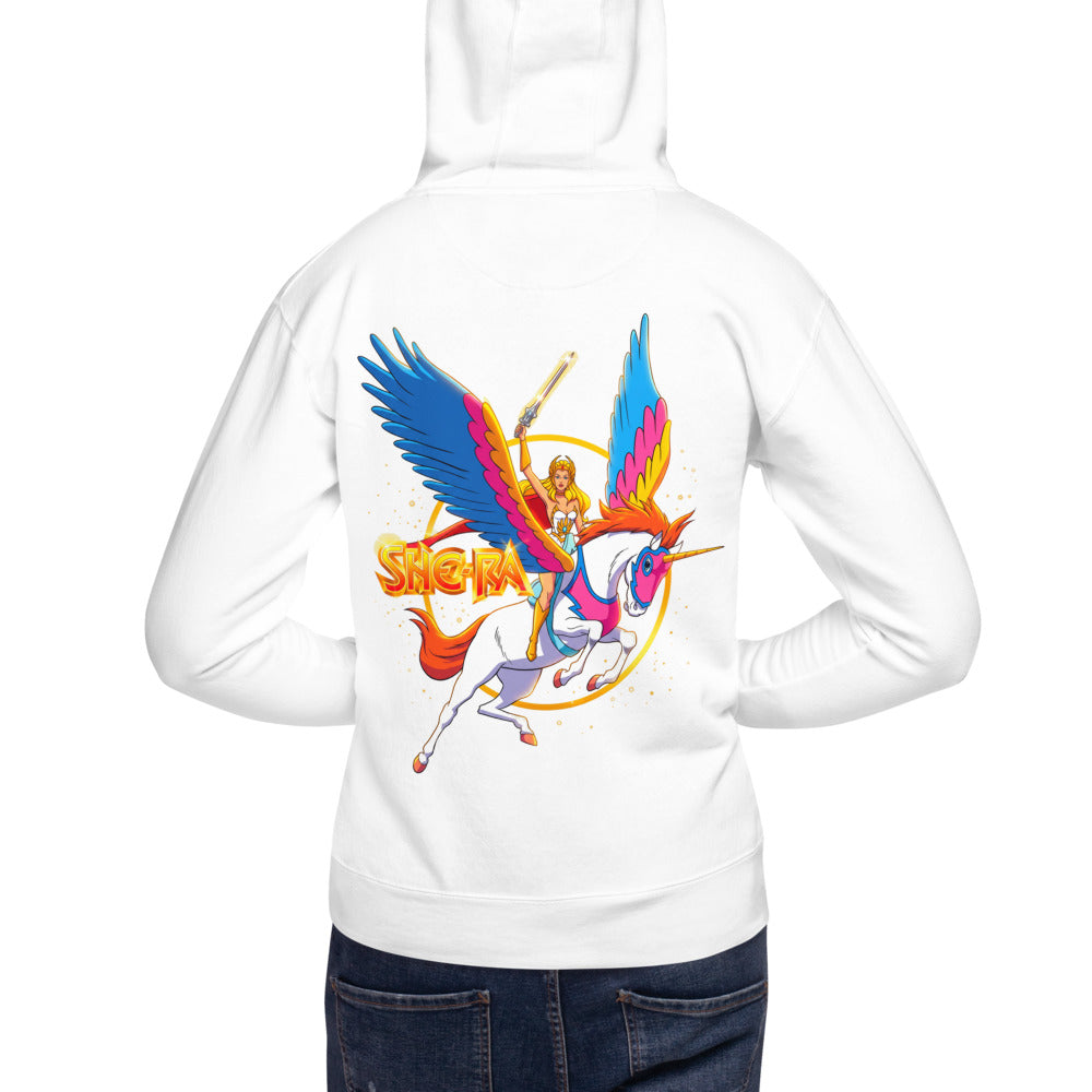 Hoodie She-Ra Swift Wind Rainbow Wings - Modelo masculino espalda