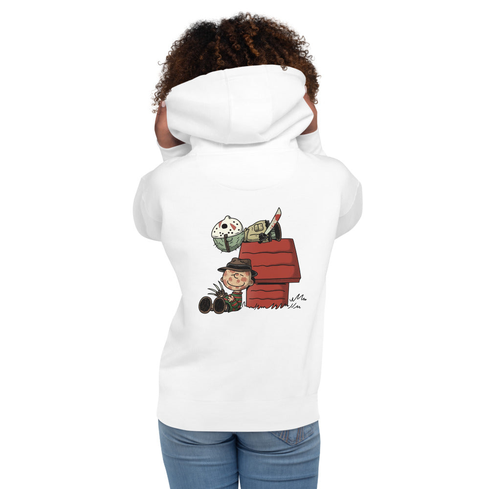 Hoodie Slasher Brown - Modelo femenina espalda