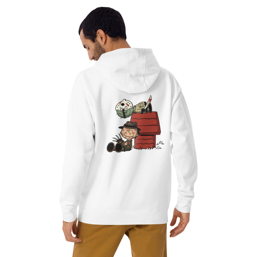 Hoodie Slasher Brown - Modelo masculino espalda 2