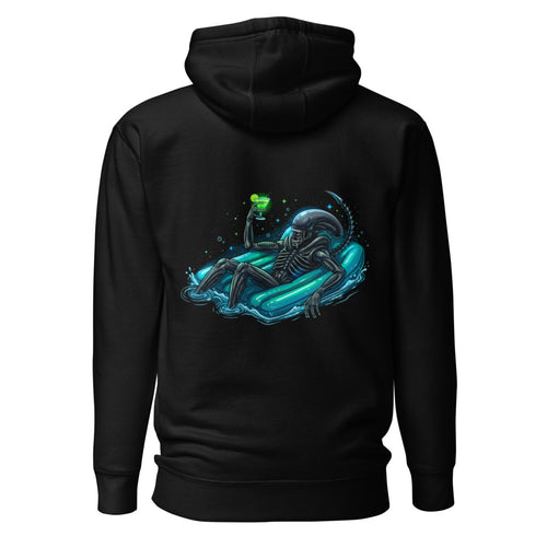 Hoodie Alien Xenomorph Pool Float Green Cocktail - Espalda