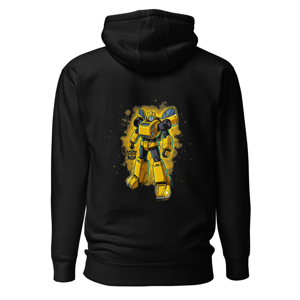 Hoodie Bumblebee Autobot Yellow Glow Dust Cloud - Espalda