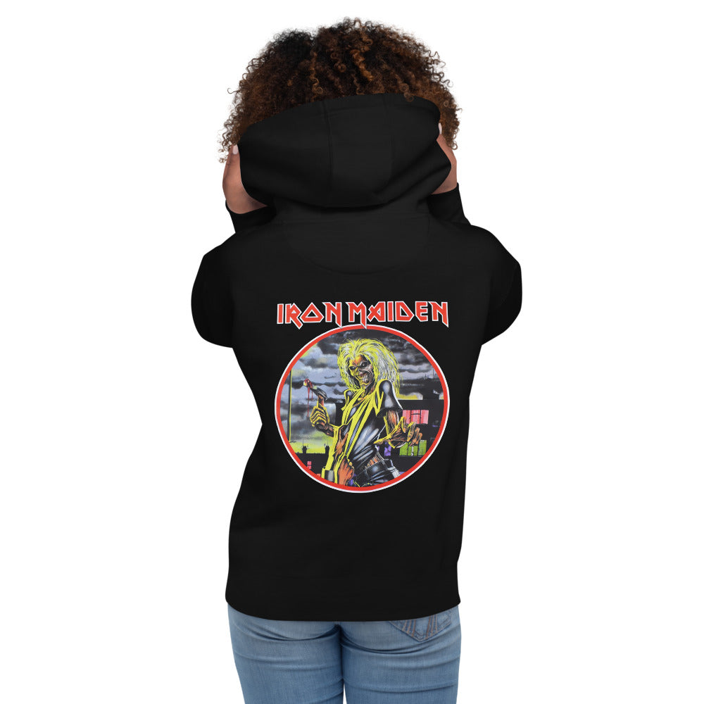 Hoodie Classic Albums: Iron Maiden - Modelo femenina espalda