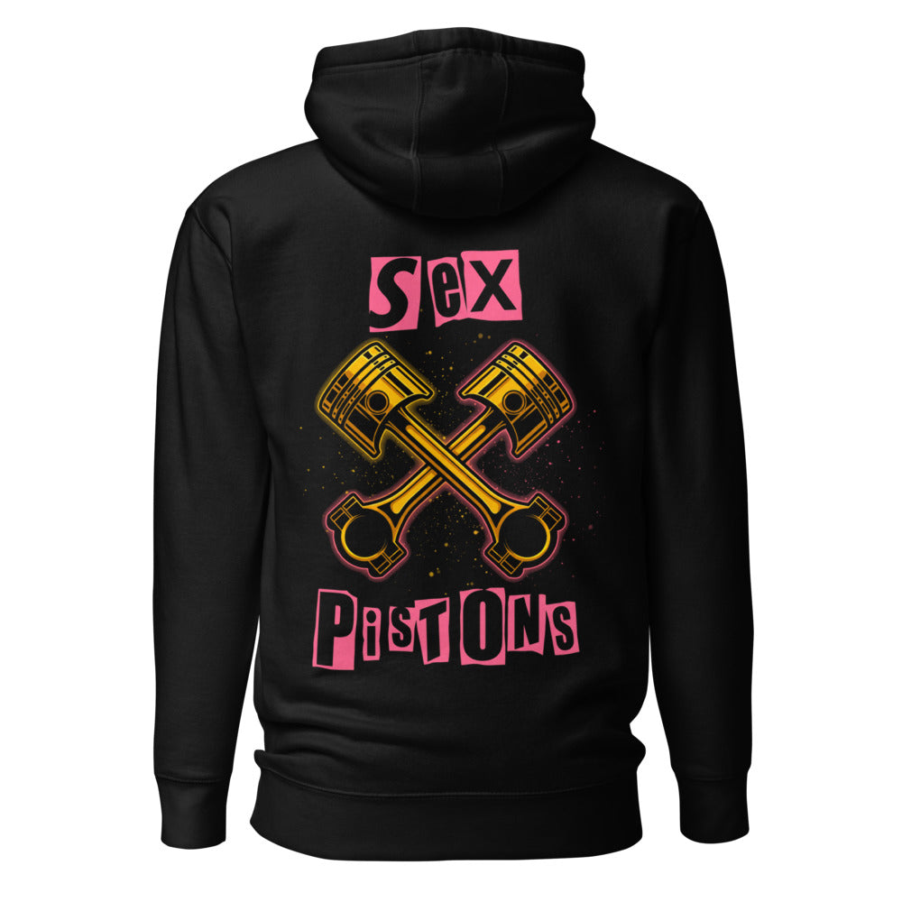Hoodie Crossed Golden Pistons Punk Pink Letters - Espalda