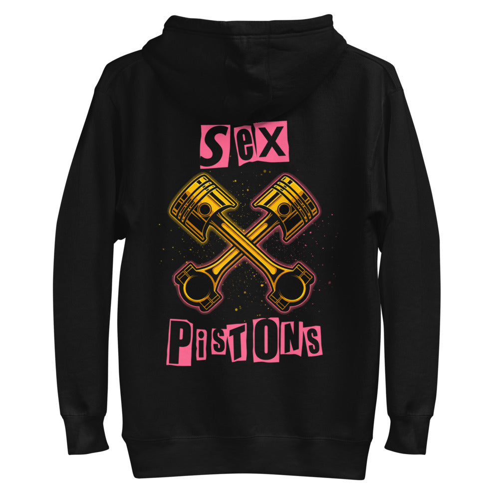Hoodie Crossed Golden Pistons Punk Pink Letters - Plano