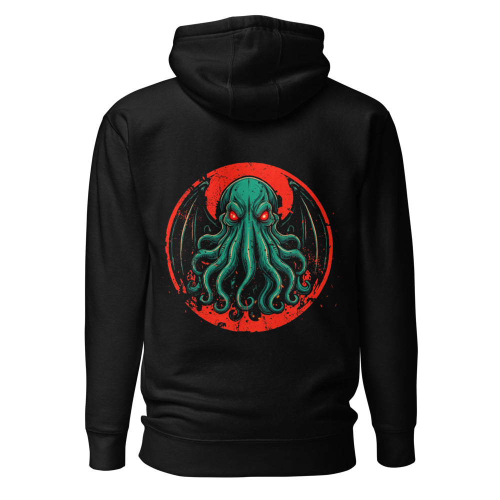 Hoodie Cthulhu Red Eyes Bat Wings - Espalda