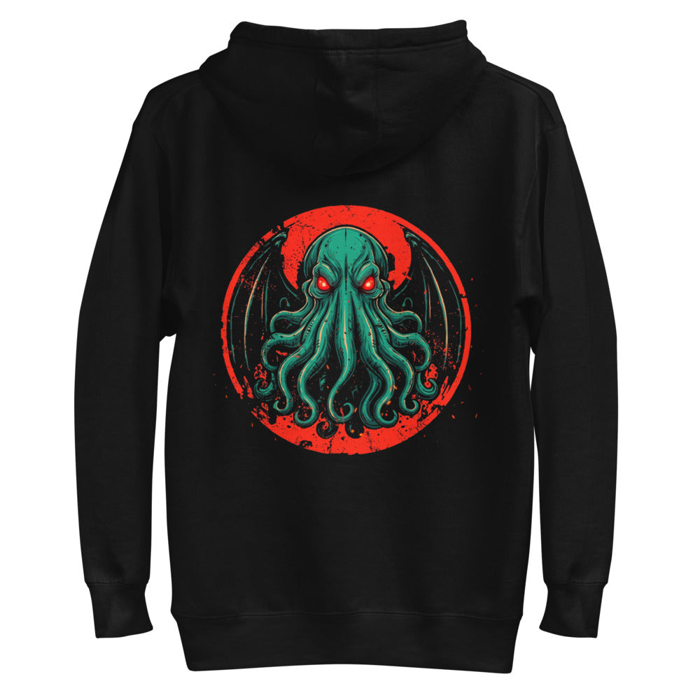 Hoodie Cthulhu Red Eyes Bat Wings - Plano