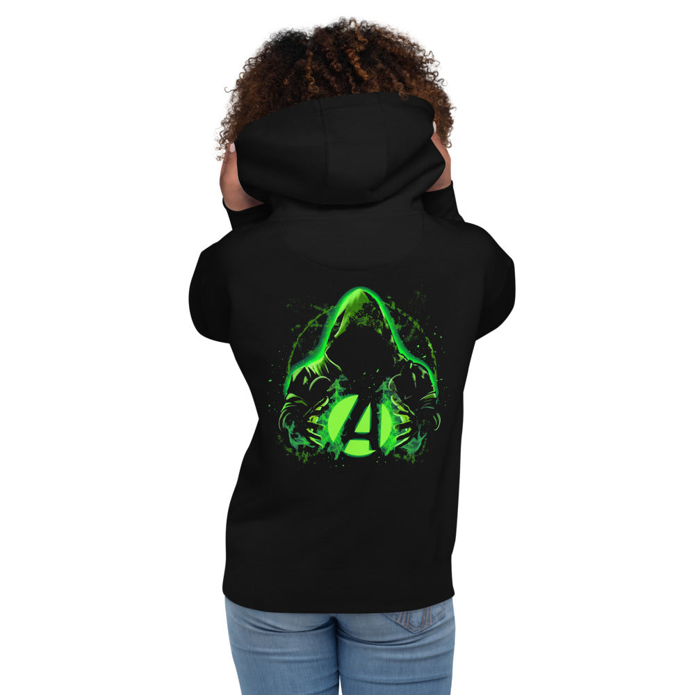 Hoodie Doctor Doom Holds The Fantastic Four - Modelo femenina espalda