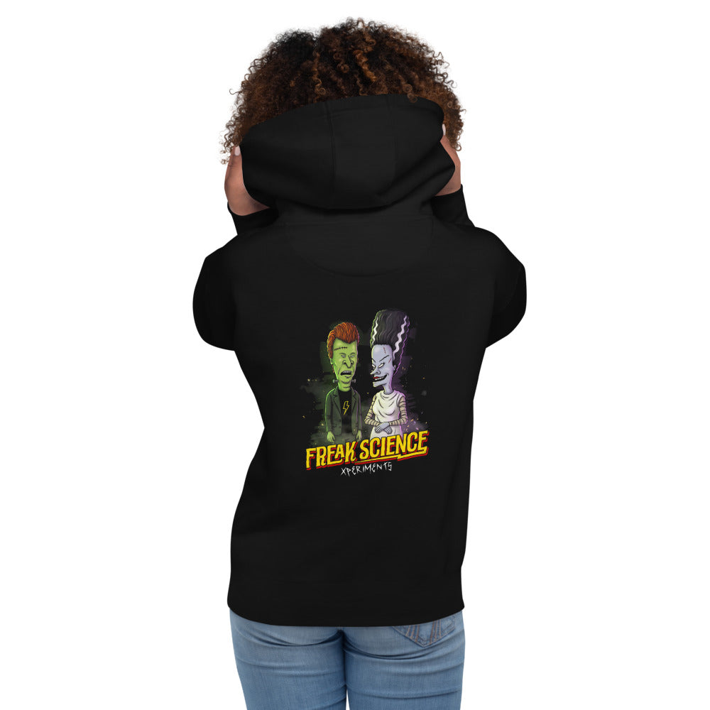 Hoodie Freak Science Xperiments Frankenstein Bride - Modelo femenina espalda