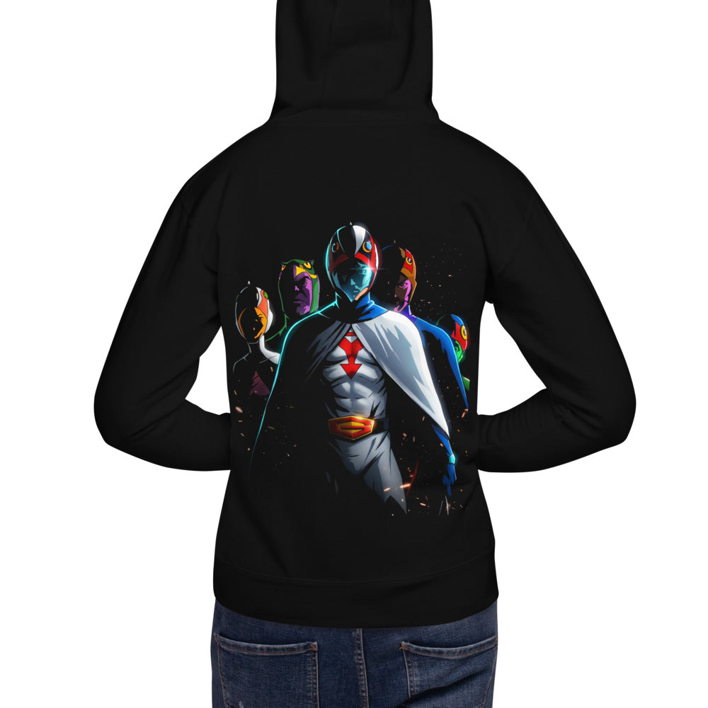 Hoodie Gatchaman Ken The Eagle Team - Modelo masculino espalda