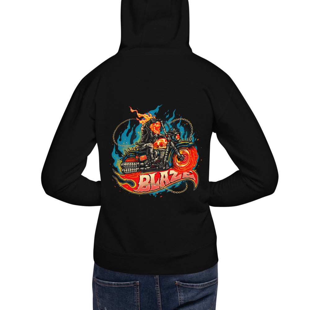 Hoodie Ghost Rider Blaze Spiked Chopper - Modelo masculino espalda