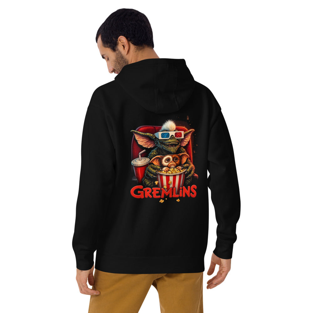 Hoodie Gremlins Stripe Gizmo Movie Night - Modelo masculino espalda 2
