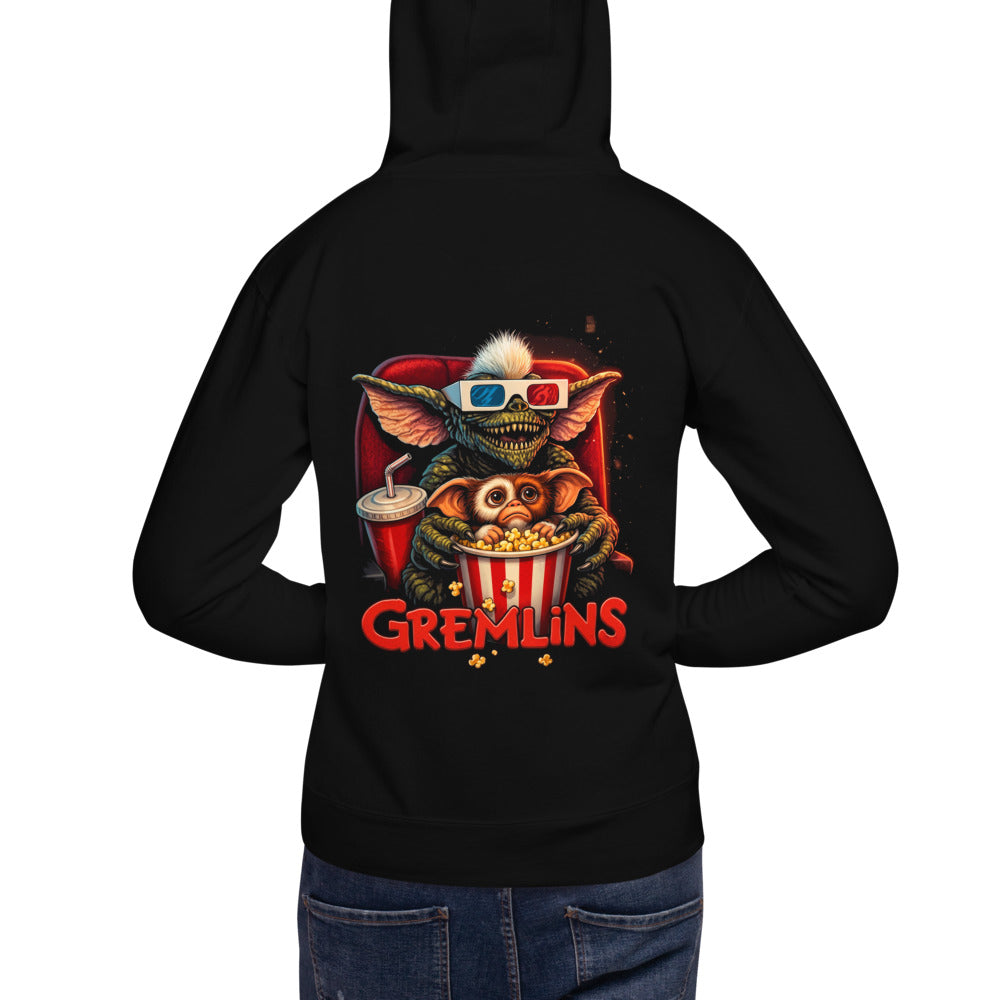 Hoodie Gremlins Stripe Gizmo Movie Night - Modelo masculino espalda