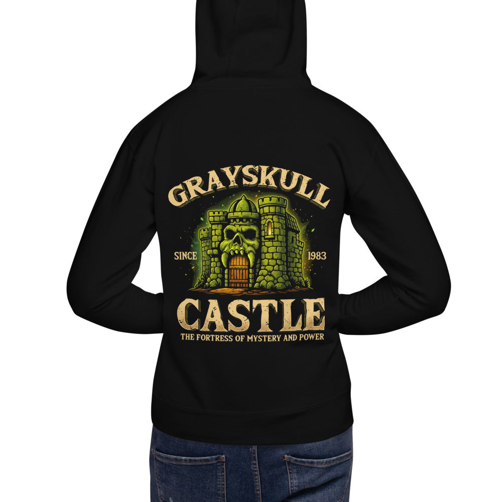 Hoodie He-Man Grayskull Castle Fortress Of Mystery And Power - Modelo masculino espalda