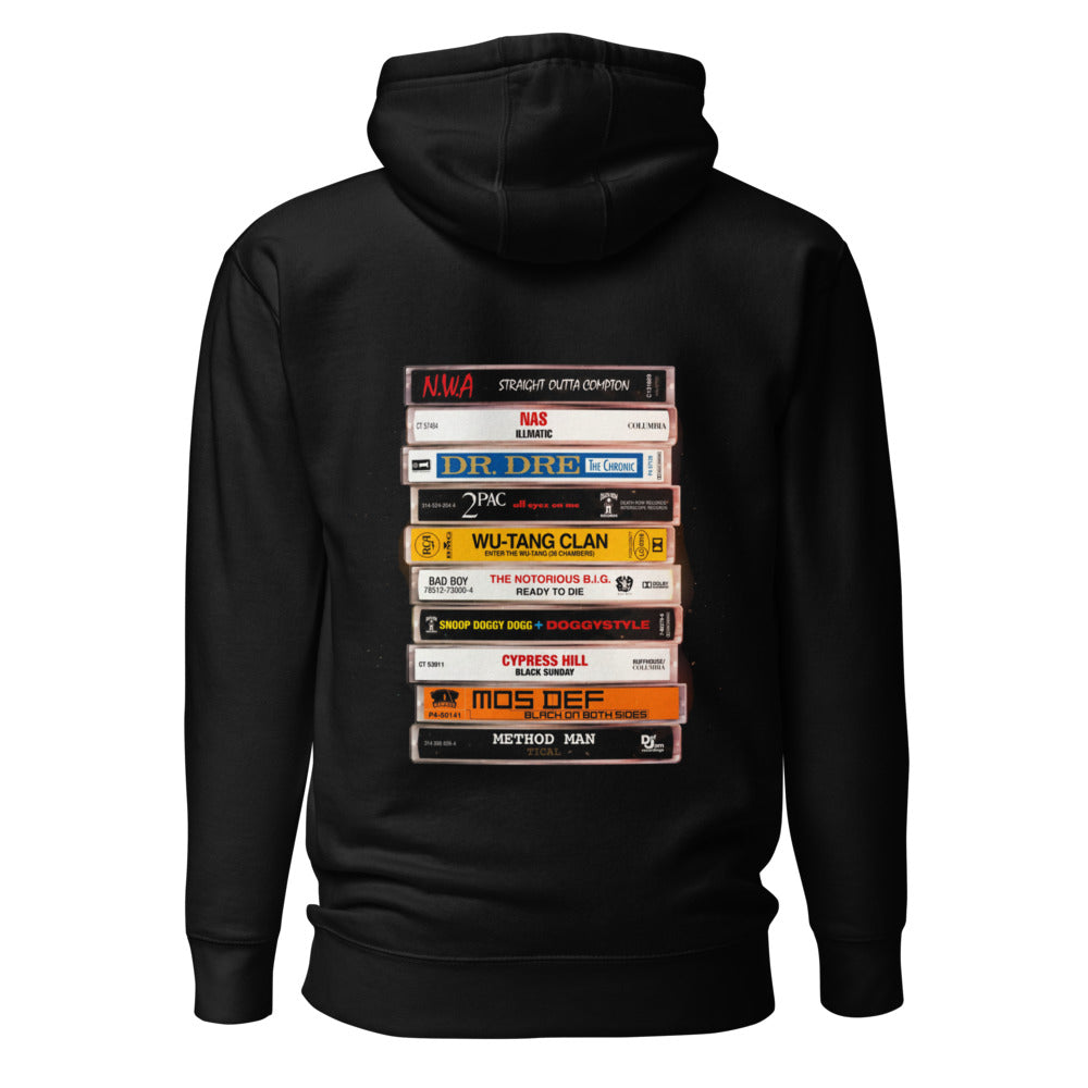 Hoodie Hip Hop Cassette Stack NWA 2Pac Wu-Tang - Espalda