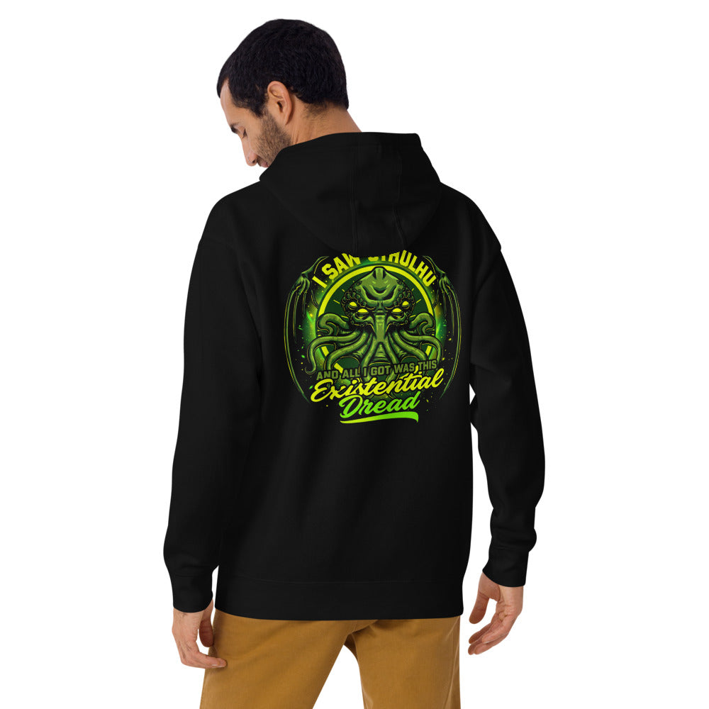 Hoodie I Saw Cthulhu And All I Got Was This Existential Dread - Modelo masculino espalda 2
