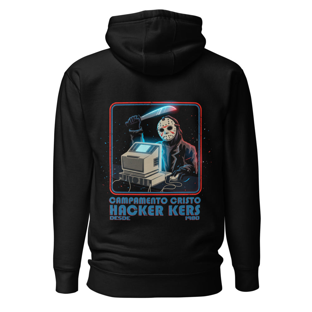 Hoodie Jason Campamento Cristal Hackers Desde 1980 - Espalda