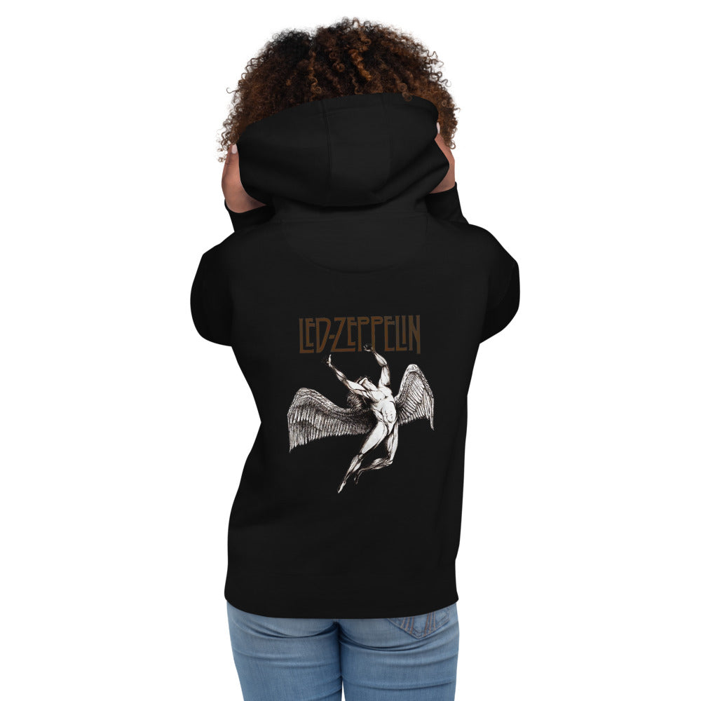 Hoodie Led Zeppelin Angel - Modelo femenina espalda