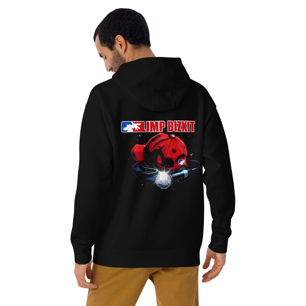 Hoodie Limp Bizkit Red Cap Microphone - Modelo masculino espalda 2