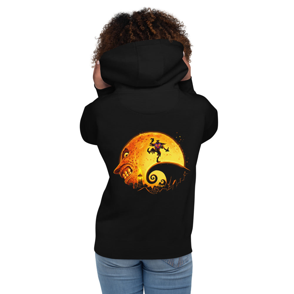 Hoodie Majora's Mask Skull Kid Spiral Hill Moon - Modelo femenina espalda