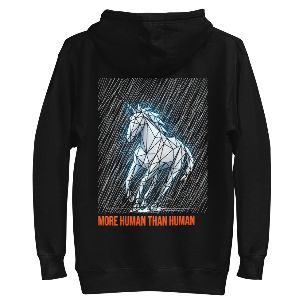 Hoodie More Human Than Human Geometric Unicorn - Plano