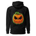 Hoodie Neon Green Skull Jack O Lantern - Espalda