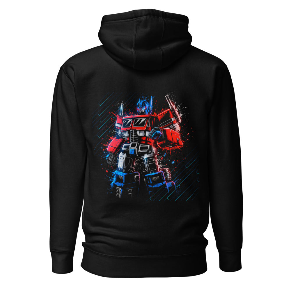 Hoodie Optimus Prime Neon Paint Splatter - Espalda