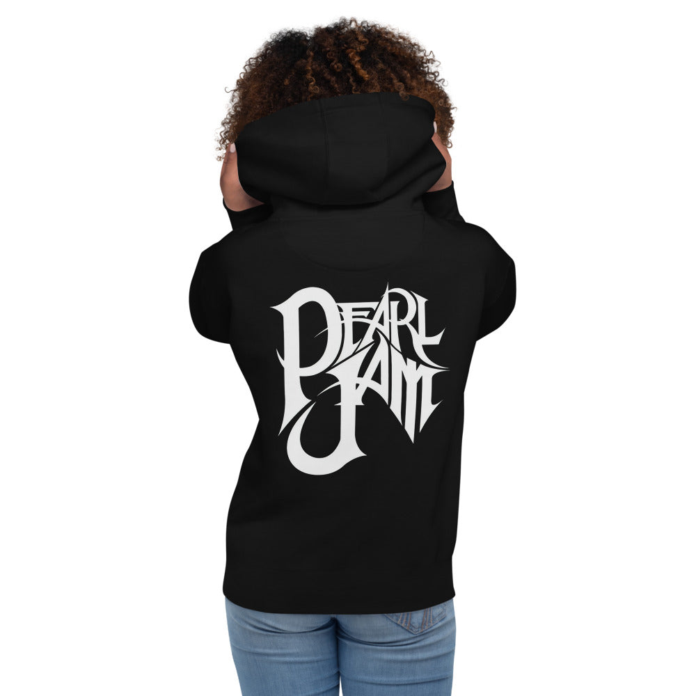 Hoodie Pearl Jam Rock band - Modelo femenina espalda