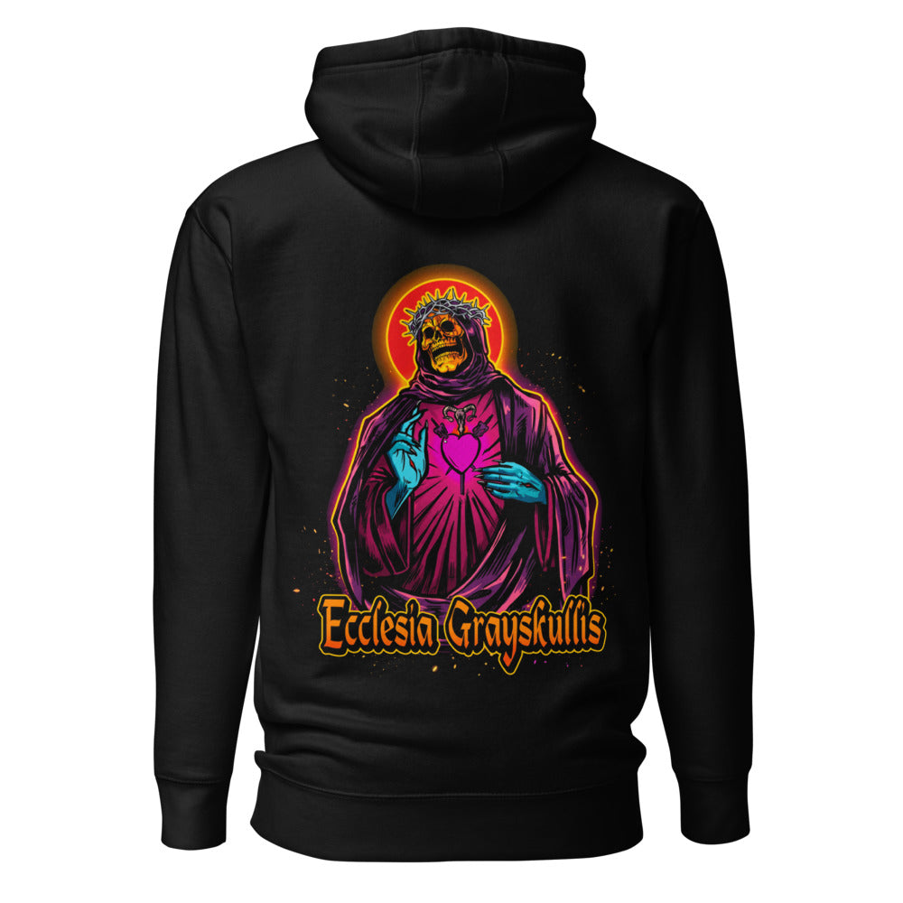 Hoodie Skeletor Ecclesia Grayskullis Pink Heart - Espalda