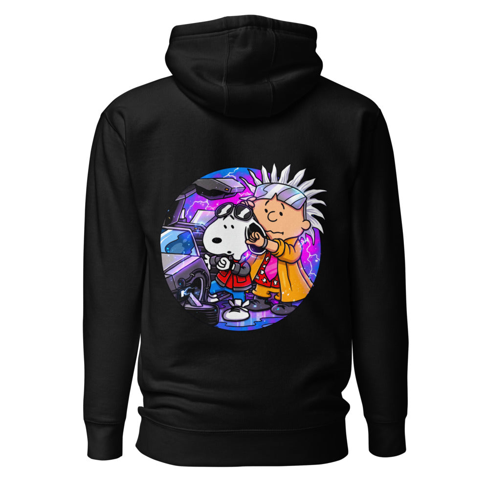 Hoodie Snoopy Marty Charlie Brown Doc DeLorean - Espalda
