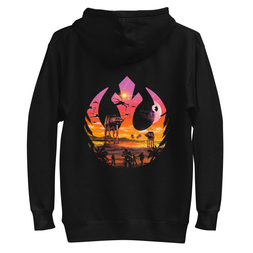 Hoodie Star Wars Rebel Emblem Death Star Sunset - Plano