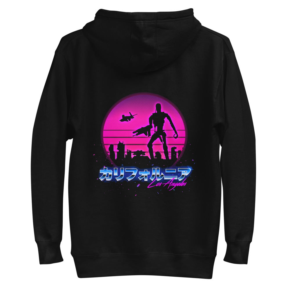 Hoodie Terminator Los Angeles Synthwave Endoskeleton - Plano