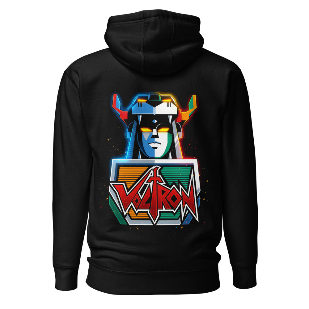 Hoodie Voltron Neon Robot Head Yellow Eyes - Espalda