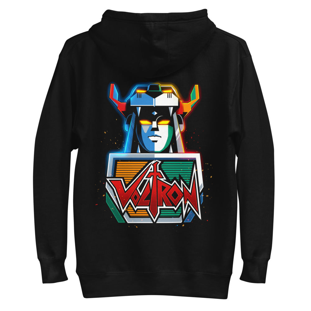 Hoodie Voltron Neon Robot Head Yellow Eyes - Plano