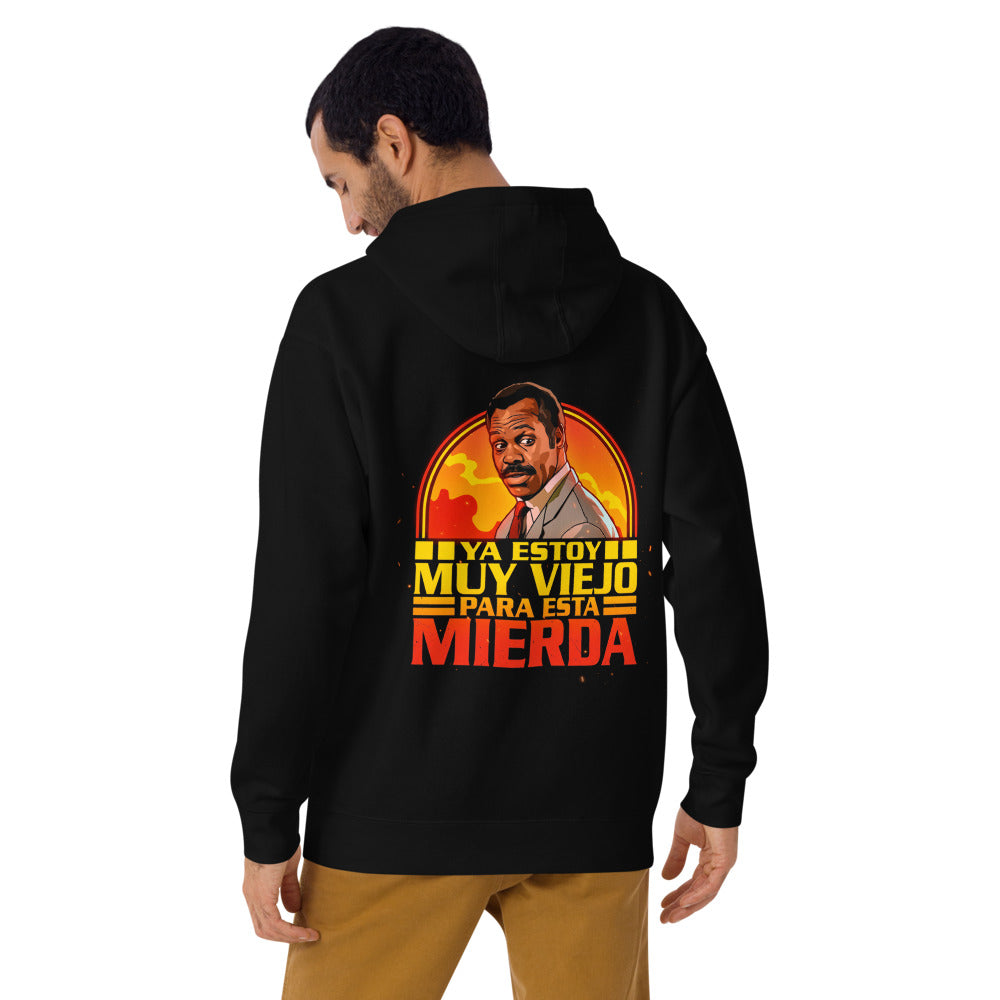 Hoodie Ya Estoy Muy Viejo Para Esto - Modelo masculino espalda 2