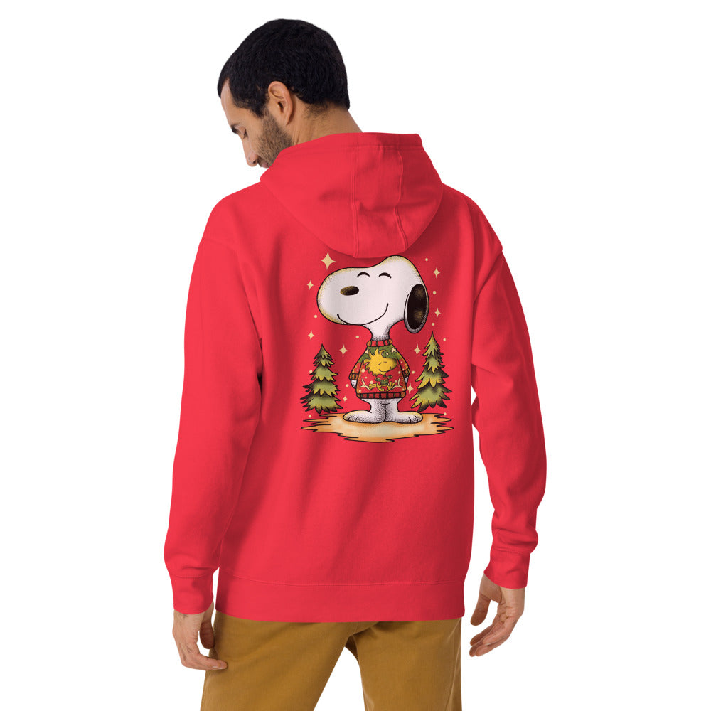 Hoodie Beagle de Navidad - Modelo masculino espalda 2