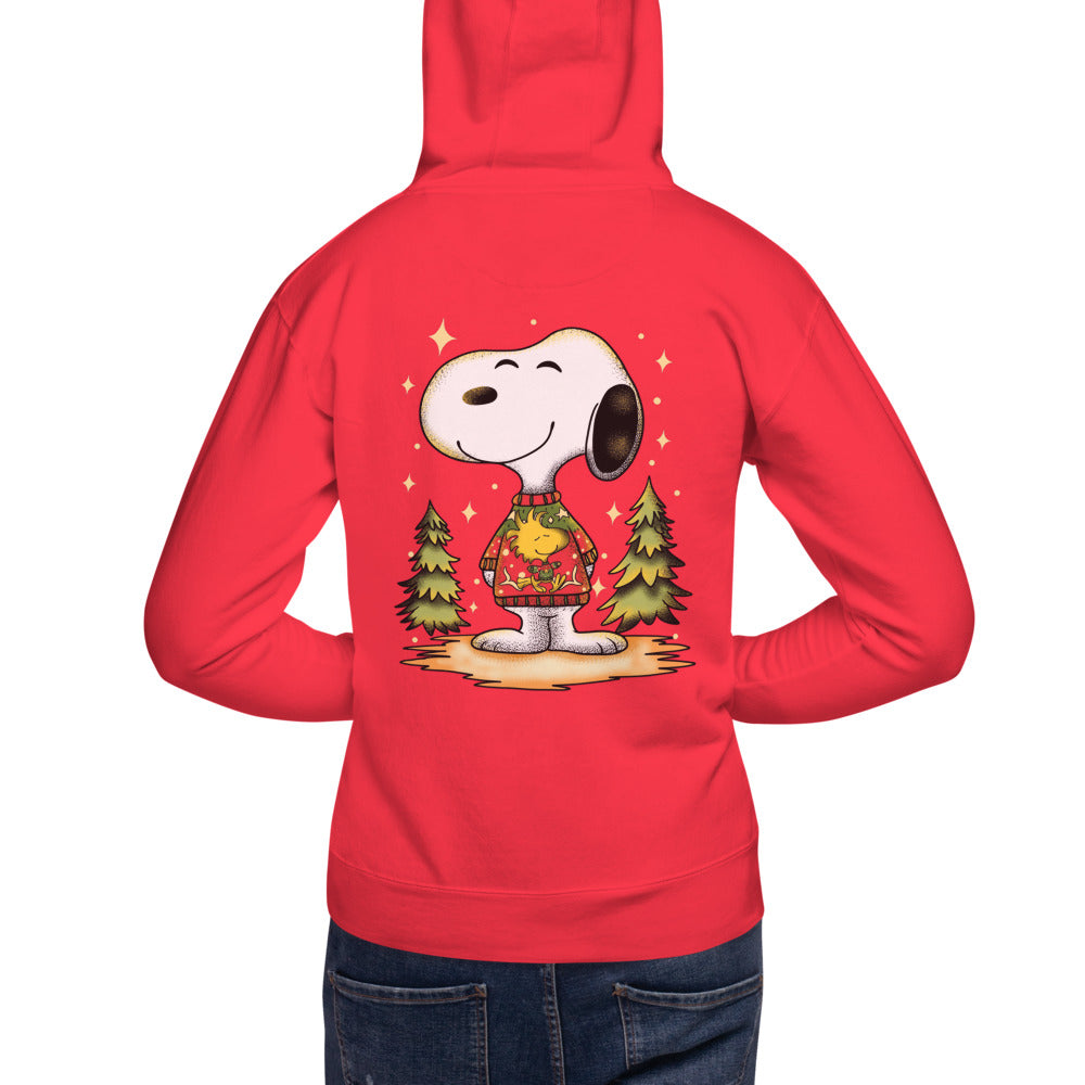 Hoodie Beagle de Navidad - Modelo masculino espalda